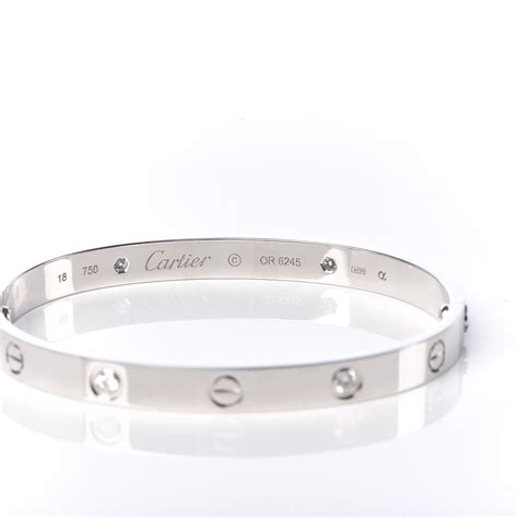 CARTIER 18K White Gold Small LOVE Bracelet 15